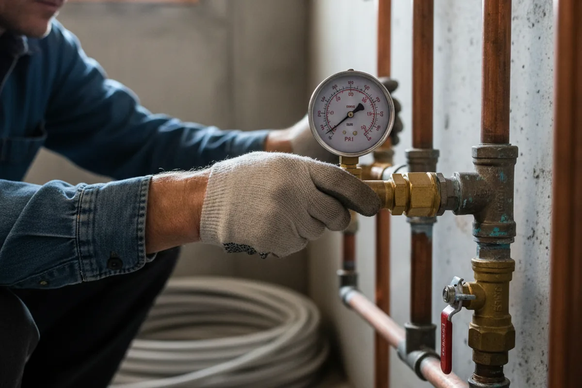 Pressure testing a repaired line during Water Line Repair in Inyokern